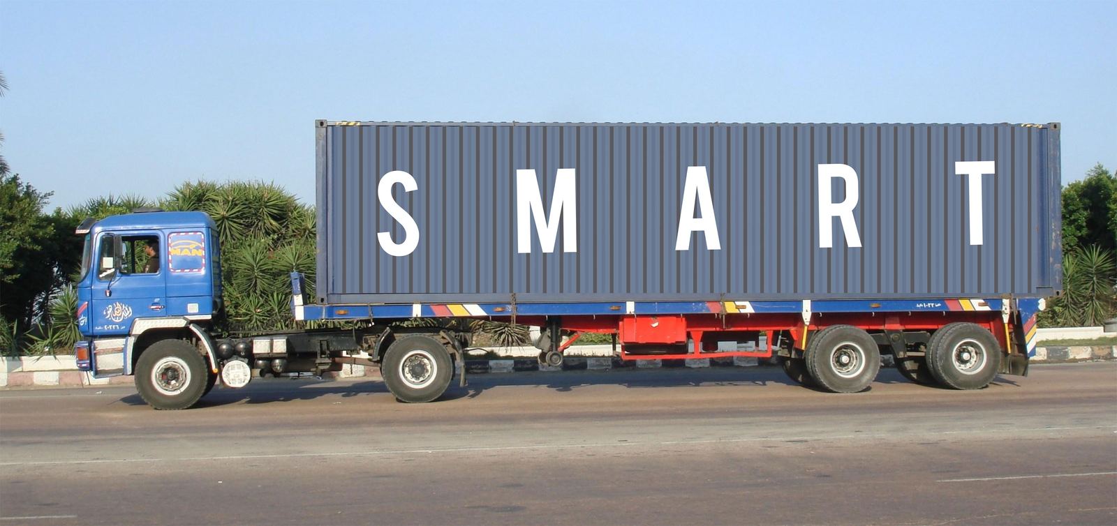 Smart Global container truck on the road