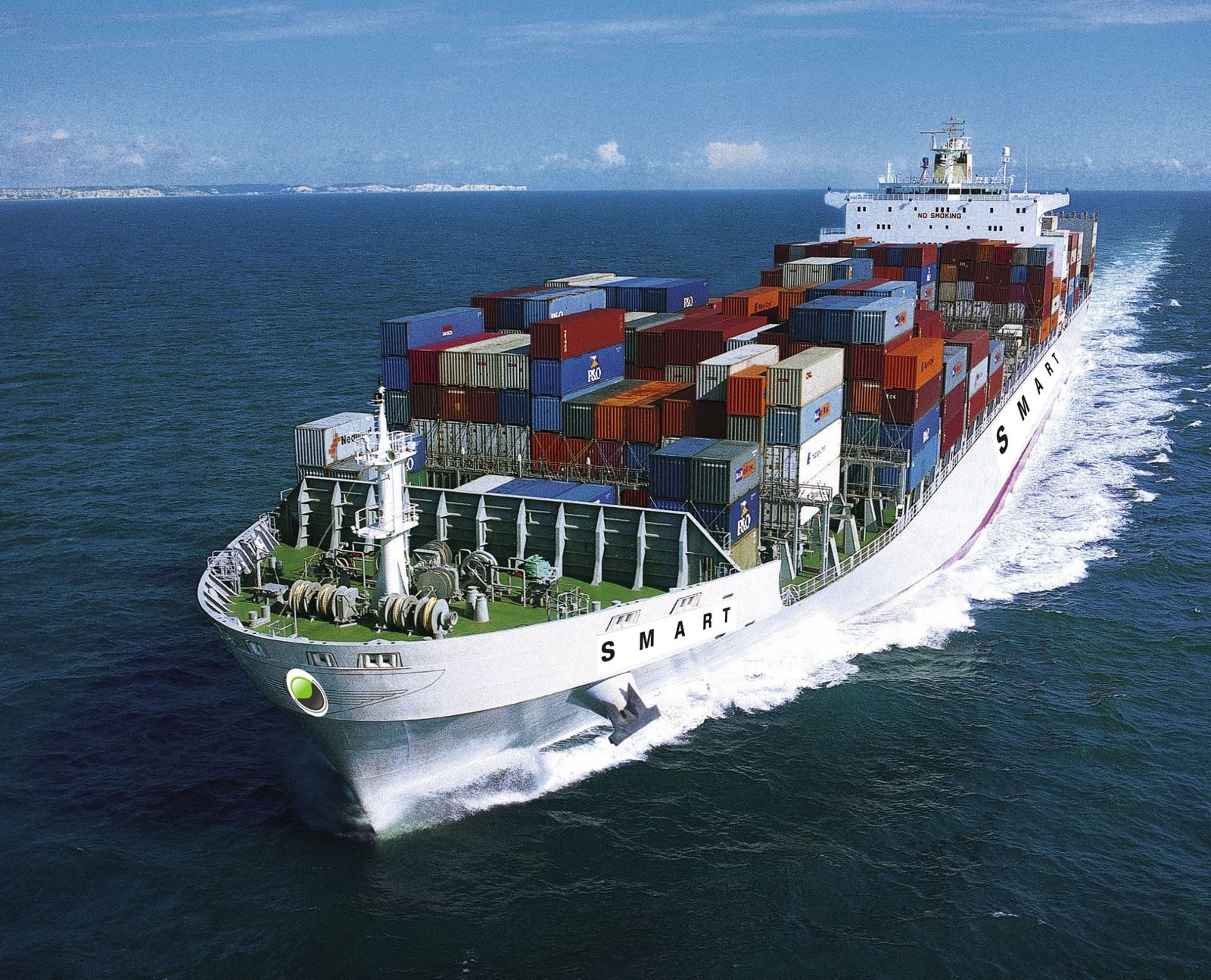 Container ship at sea