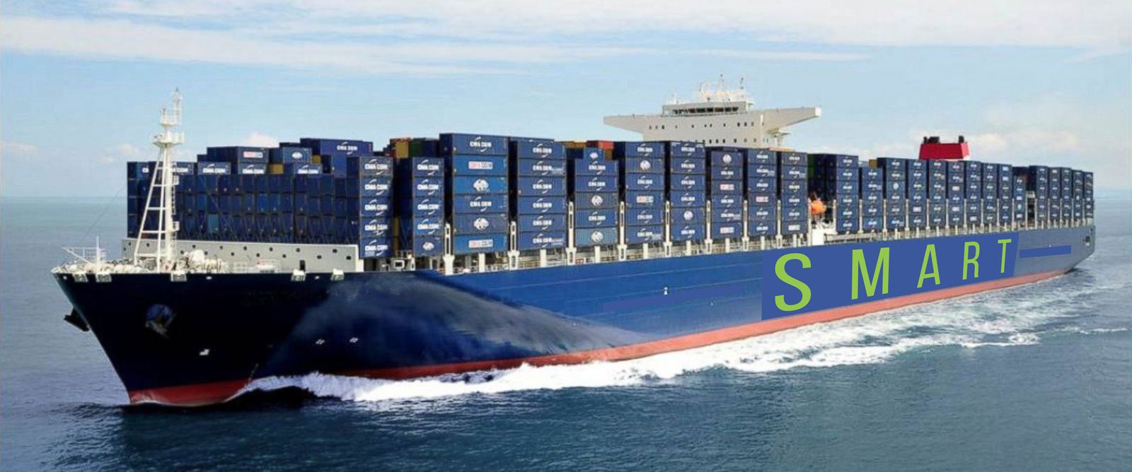 Smart Global container ship at sea